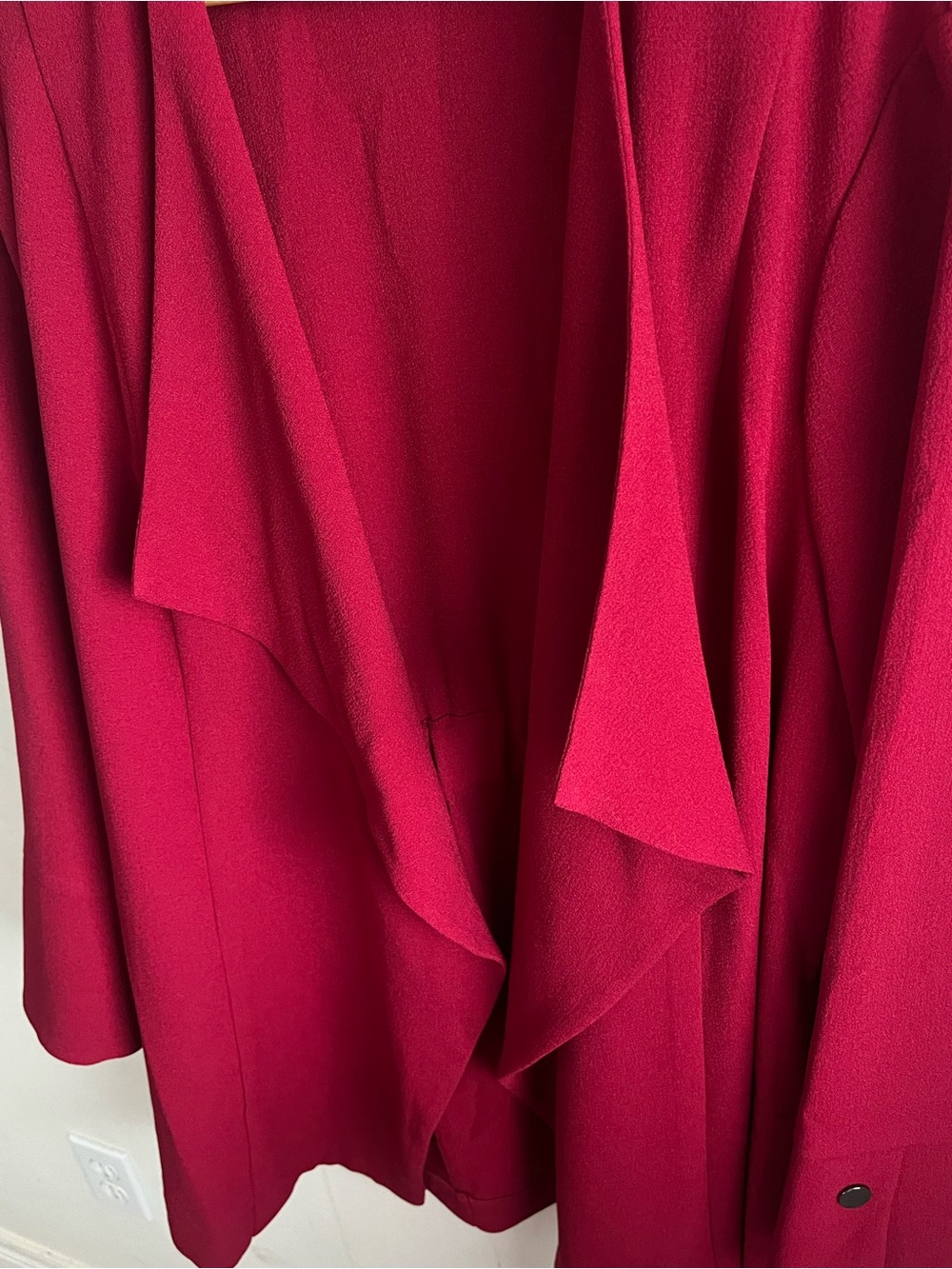 Cleo Women's Draped Open-Front Red Jacket Large - Picture 3 of 7